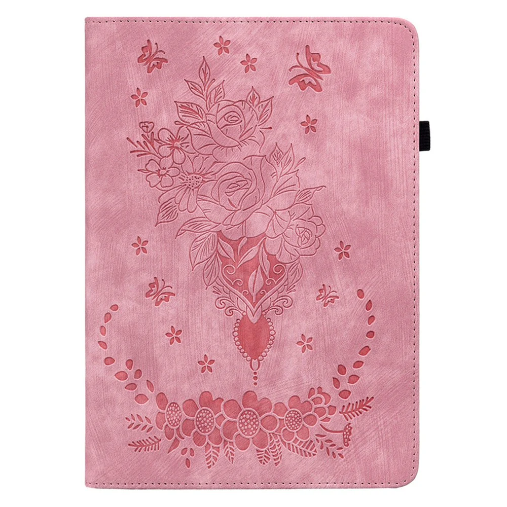 For Lenovo Tab M8 (4th Gen) 2024 TB-301XU / M8 (4th Gen) 2023 TB-300FU Stand Tablet Case Imprinted PU Leather Card Holder Tablet Cover - Pink - Image 7