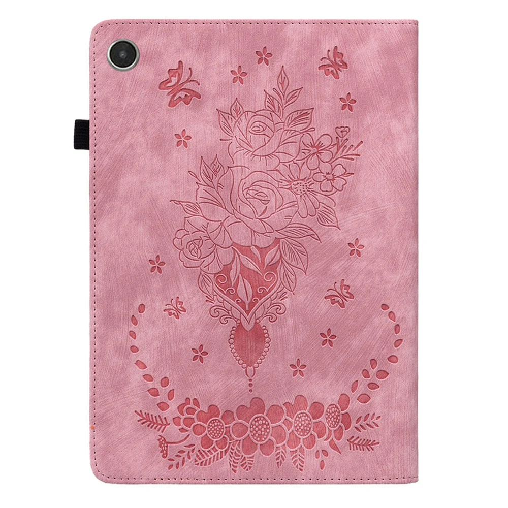 For Lenovo Tab M8 (4th Gen) 2024 TB-301XU / M8 (4th Gen) 2023 TB-300FU Stand Tablet Case Imprinted PU Leather Card Holder Tablet Cover - Pink - Image 8