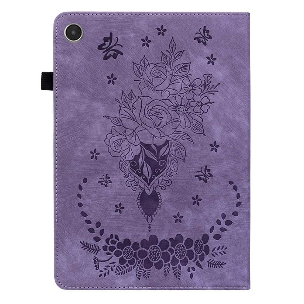 For Lenovo Tab M8 (4th Gen) 2024 TB-301XU / M8 (4th Gen) 2023 TB-300FU Stand Tablet Case Imprinted PU Leather Card Holder Tablet Cover - Purple - Image 7