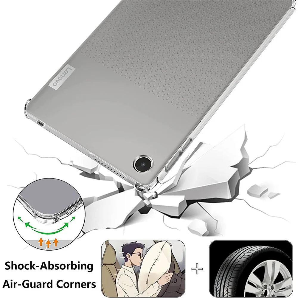 For Lenovo Tab M8 (4th Gen) 2024 TB-301XU / M8 (4th Gen) 2023 TB-300FU Transparent Tablet Case Reinforced Corners Anti-Drop Tablet TPU Cover - Image 5