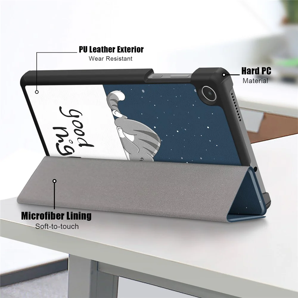 For Lenovo Tab M8 (4th Gen) 2024 TB-301XU / M8 (4th Gen) 2023 TB-300FU Tri-Fold Stand Tablet PU Leather Cover - Cat - Image 5
