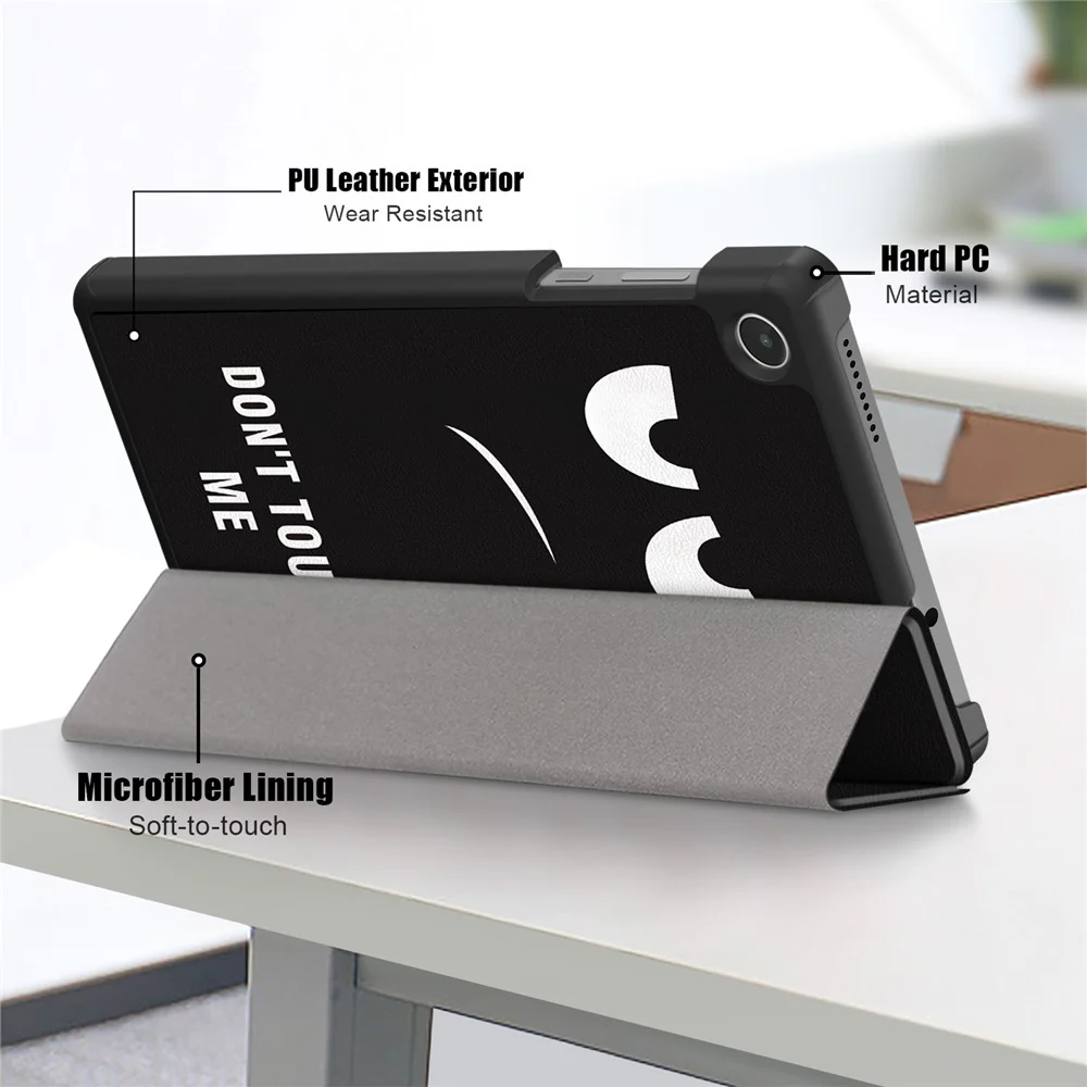 For Lenovo Tab M8 (4th Gen) 2024 TB-301XU / M8 (4th Gen) 2023 TB-300FU Tri-Fold Stand Tablet PU Leather Cover - Don't Touch Me - Image 5