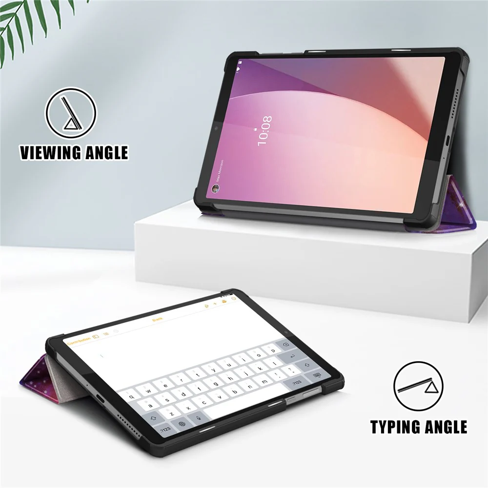 For Lenovo Tab M8 (4th Gen) 2024 TB-301XU / M8 (4th Gen) 2023 TB-300FU Tri-Fold Stand Tablet PU Leather Cover - Galaxy - Image 4