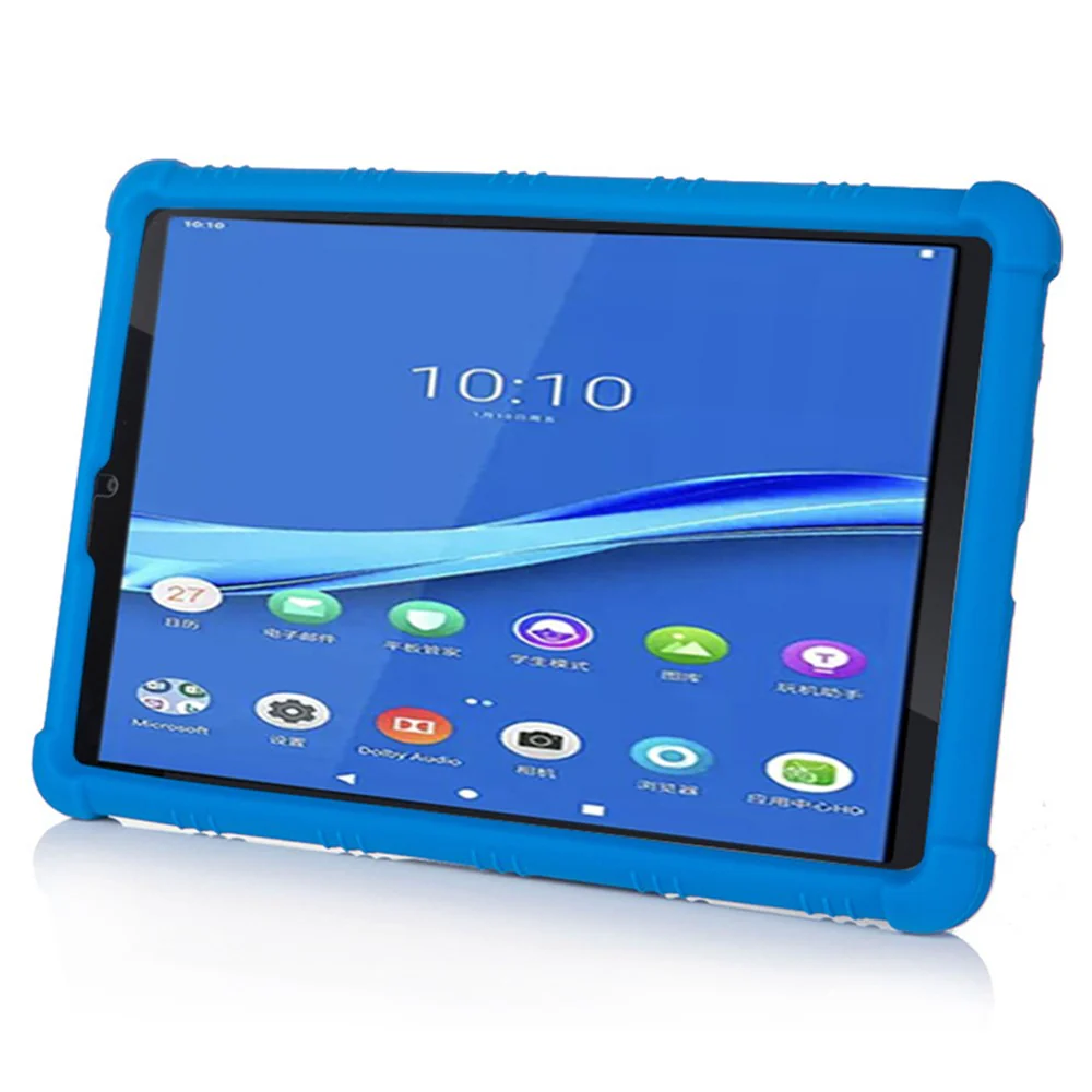 For Lenovo Tab M8 (FHD) TB-8505 / TB-8705 Kickstand Silicone Tablet Case Anti-Slip Kids Friendly Shockproof Soft Cover - Rose - Image 4