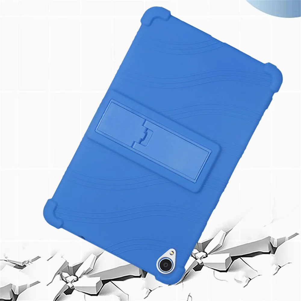 For Lenovo Tab M8 (FHD) TB-8505 / TB-8705 Kickstand Silicone Tablet Case Anti-Slip Kids Friendly Shockproof Soft Cover - Sky Blue - Image 6