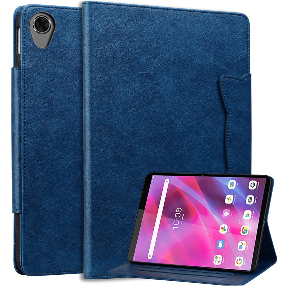 For Lenovo Tab M8 (HD) / M8 (FHD) / M8 (3rd Gen) Stand Case PU Leather Tablet Cover with Card Holder - Blue - Image 2