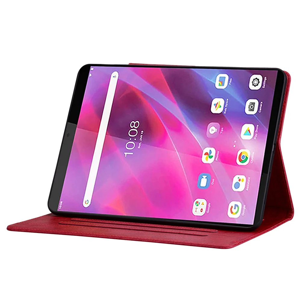 For Lenovo Tab M8 (HD) / M8 (FHD) / M8 (3rd Gen) Stand Case PU Leather Tablet Cover with Card Holder - Red - Image 5