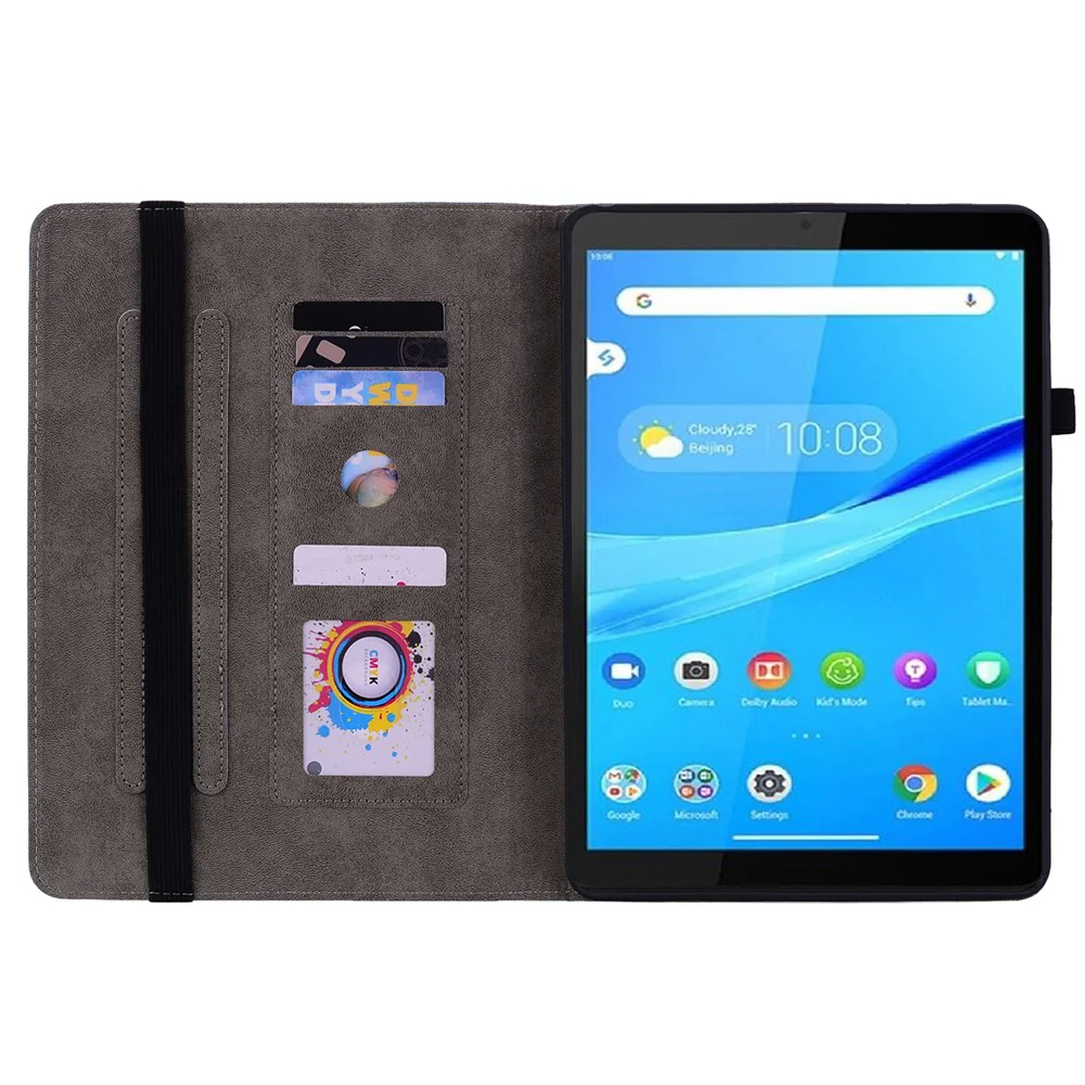For Lenovo Tab M8 (HD) TB-8505F 8505X 8.0" Imprinted PU Leather Case Stand Tablet Cover - Blue - Image 2