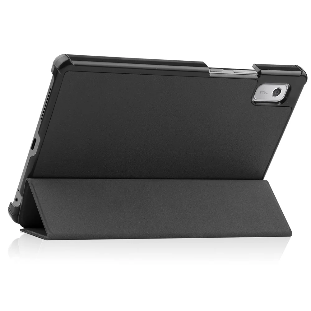 For Lenovo Tab M9 Anti-scratch PU Leather Tablet Case Tri-fold Stand Protective Cover - Black - Image 5
