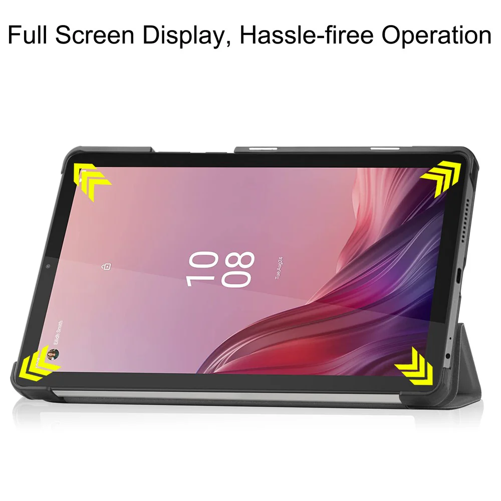 For Lenovo Tab M9 Anti-scratch PU Leather Tablet Case Tri-fold Stand Protective Cover - Grey - Image 4