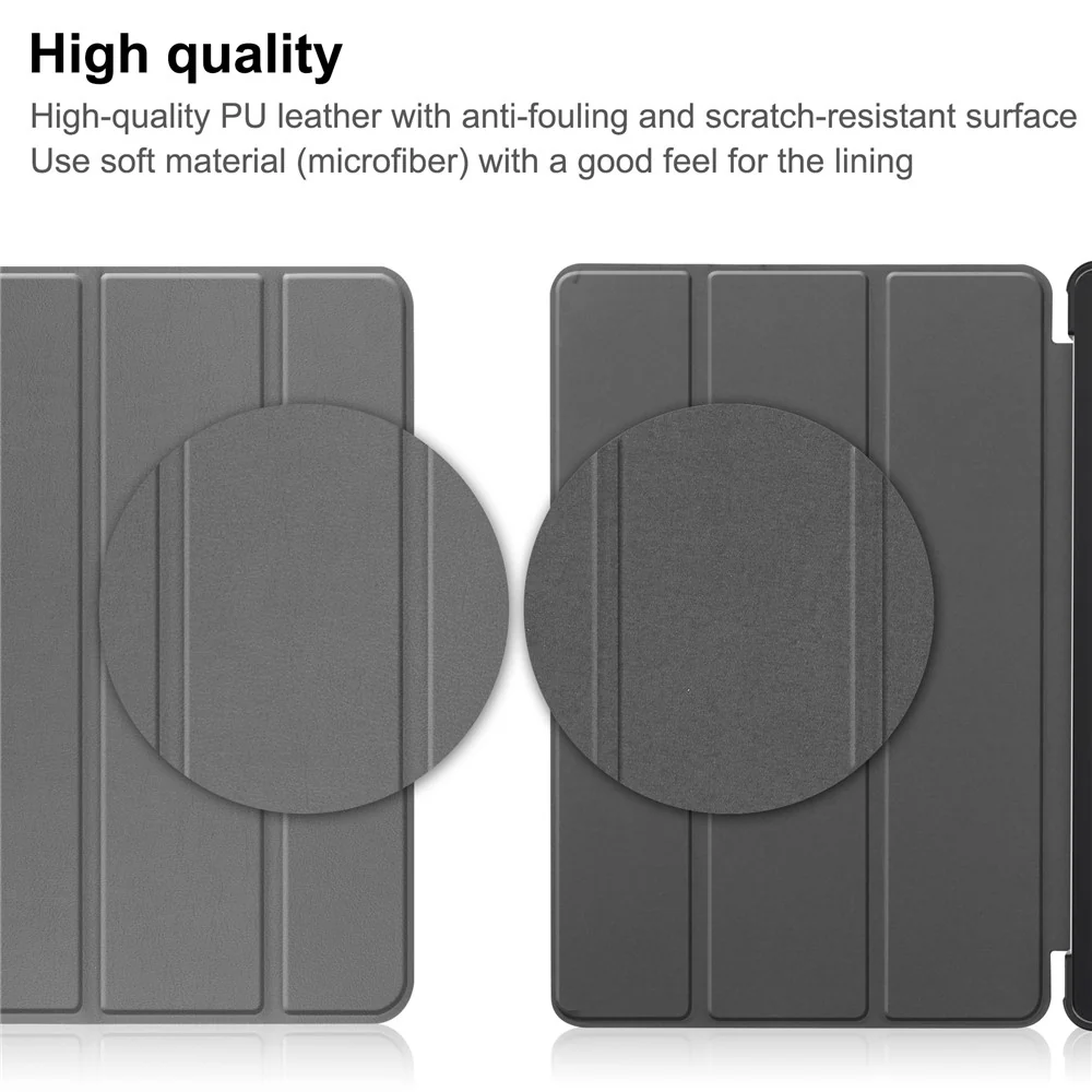 For Lenovo Tab M9 Anti-scratch PU Leather Tablet Case Tri-fold Stand Protective Cover - Grey - Image 7