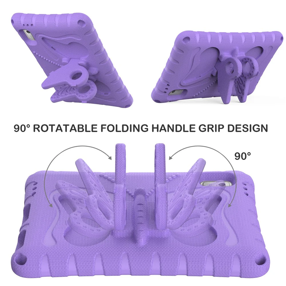 For Lenovo Tab M9 Case Butterfly Kickstand EVA Tablet Cover with Shoulder Strap - Light Purple - Image 4