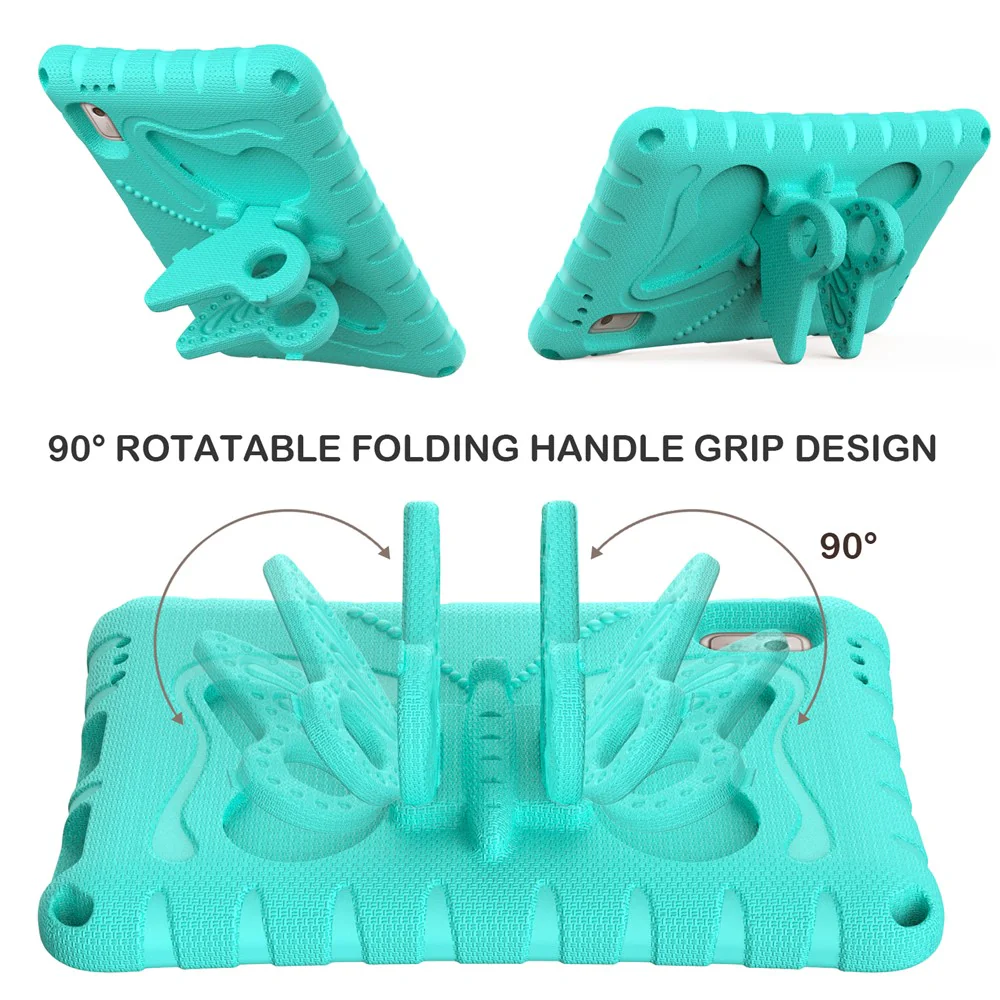 For Lenovo Tab M9 Case Butterfly Kickstand EVA Tablet Cover with Shoulder Strap - Mint Green - Image 4
