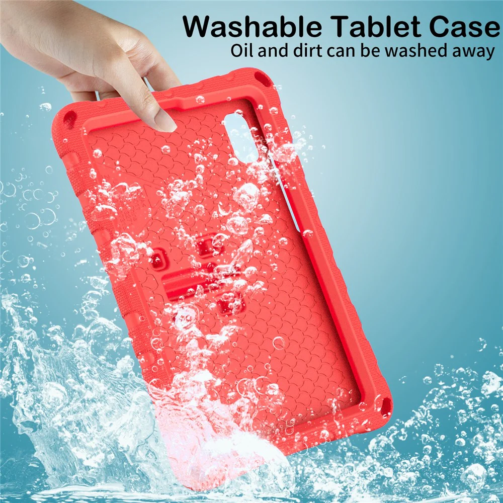 For Lenovo Tab M9 Case Butterfly Kickstand EVA Tablet Cover with Shoulder Strap - Red - Image 5