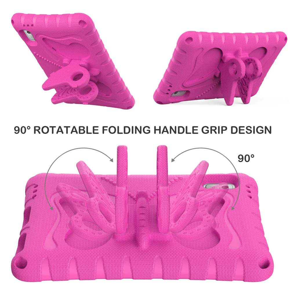 For Lenovo Tab M9 Case Butterfly Kickstand EVA Tablet Cover with Shoulder Strap - Rose - Image 4