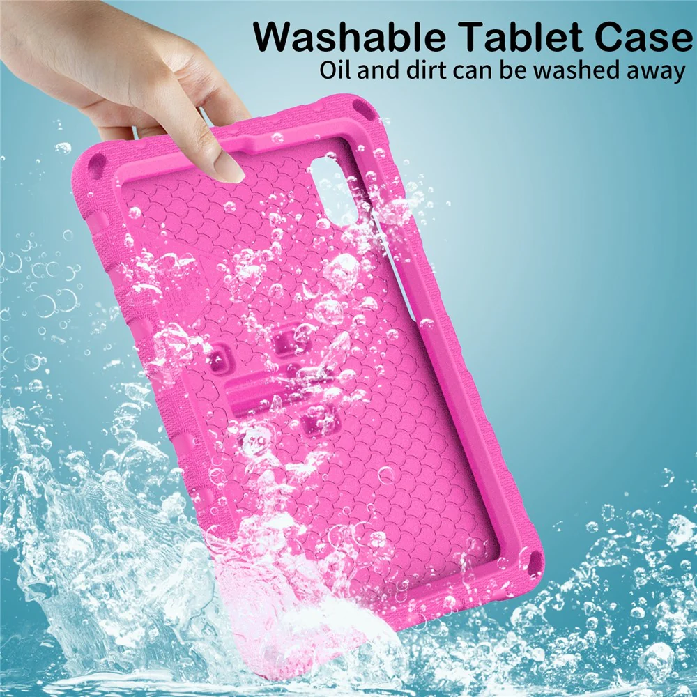 For Lenovo Tab M9 Case Butterfly Kickstand EVA Tablet Cover with Shoulder Strap - Rose - Image 5