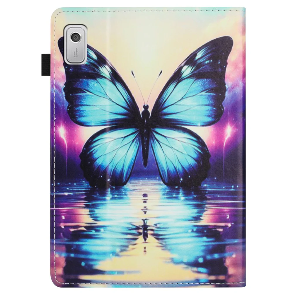 For Lenovo Tab M9 Case Pattern Leather Tablet Cover with Auto Sleep / Wake, Card Holder - Flower Fox - Image 8