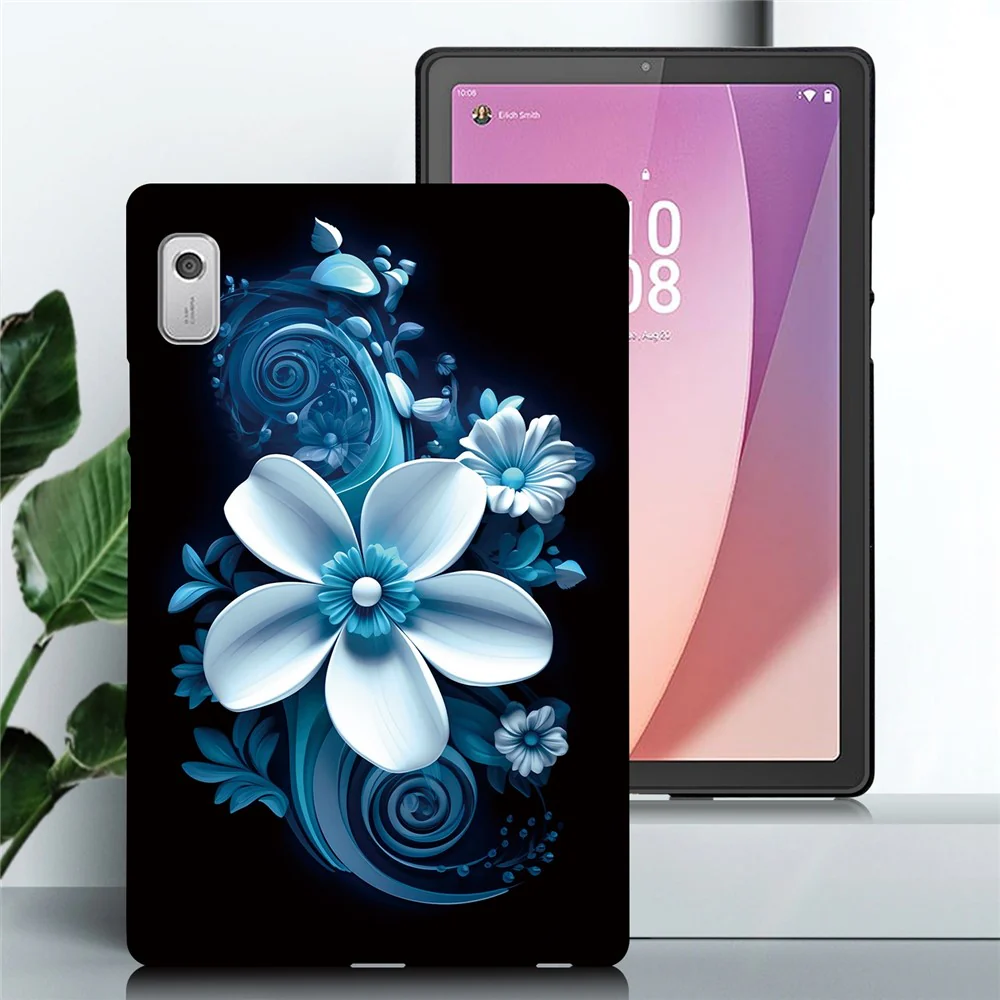 For Lenovo Tab M9 Case Pattern Printing Slim Soft TPU Tablet Cover - Black Orchid - Image 2