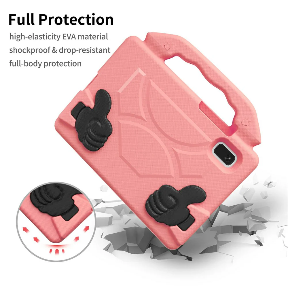 For Lenovo Tab M9 Case Ultra-Soft EVA Thumb Kickstand Tablet Cover - Deep Pink - Image 3