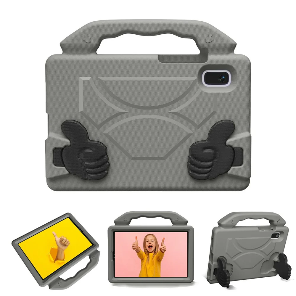 For Lenovo Tab M9 Case Ultra-Soft EVA Thumb Kickstand Tablet Cover - Grey - Image 2
