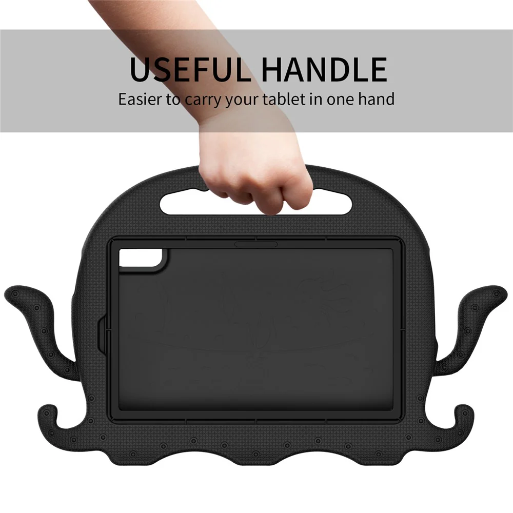 For Lenovo Tab M9 EVA Case Cartoon Octopus Hand Grip Tablet Cover with Shoulder Strap - Black - Image 2