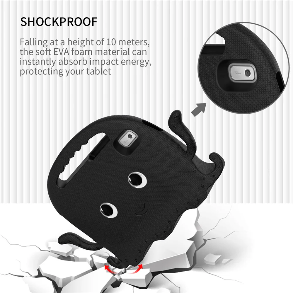 For Lenovo Tab M9 EVA Case Cartoon Octopus Hand Grip Tablet Cover with Shoulder Strap - Black - Image 3
