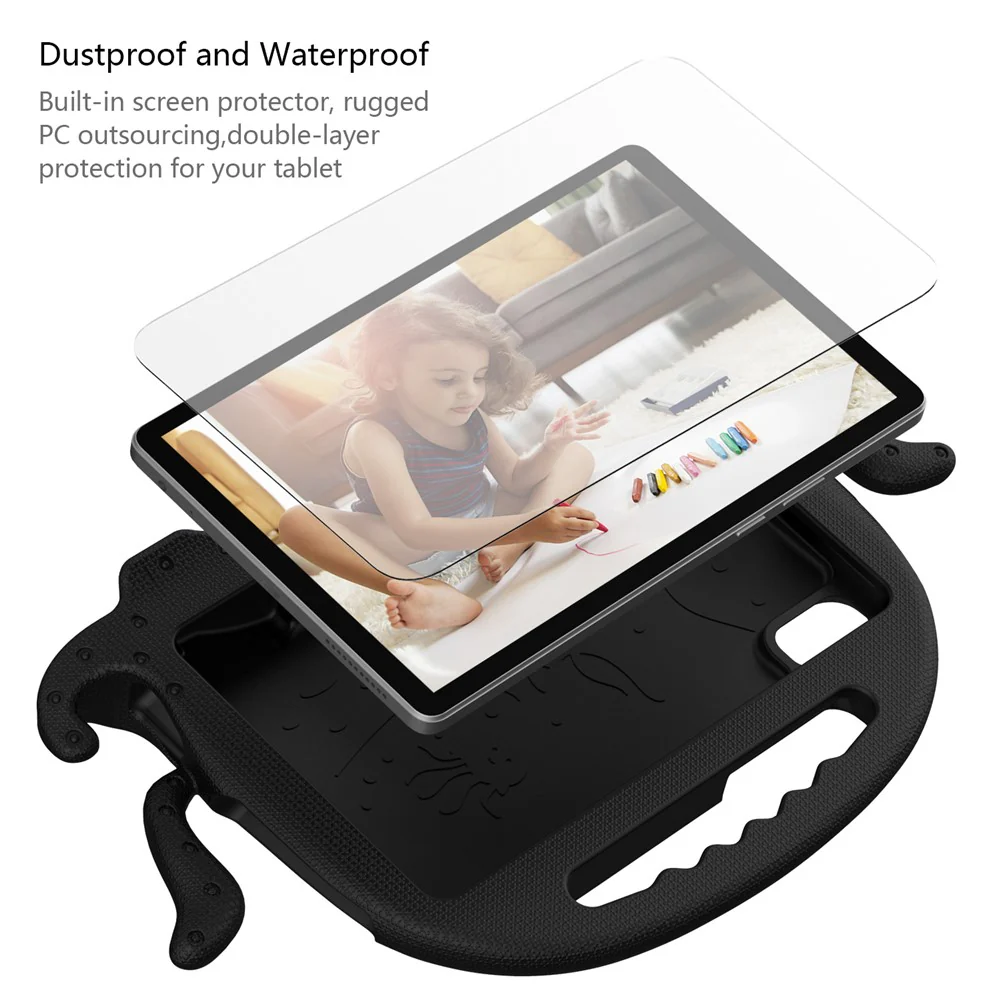 For Lenovo Tab M9 EVA Case Cartoon Octopus Hand Grip Tablet Cover with Shoulder Strap - Black - Image 6