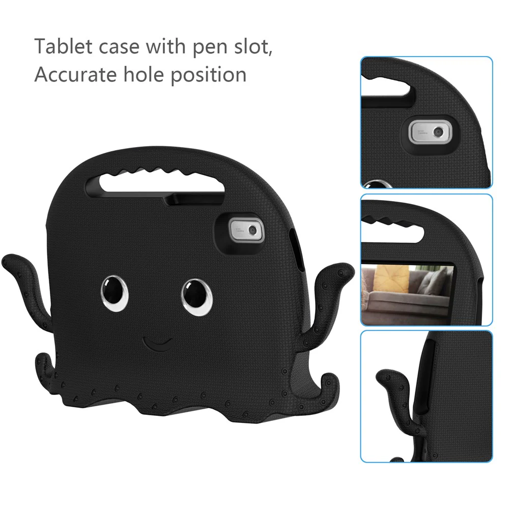 For Lenovo Tab M9 EVA Case Cartoon Octopus Hand Grip Tablet Cover with Shoulder Strap - Black - Image 7