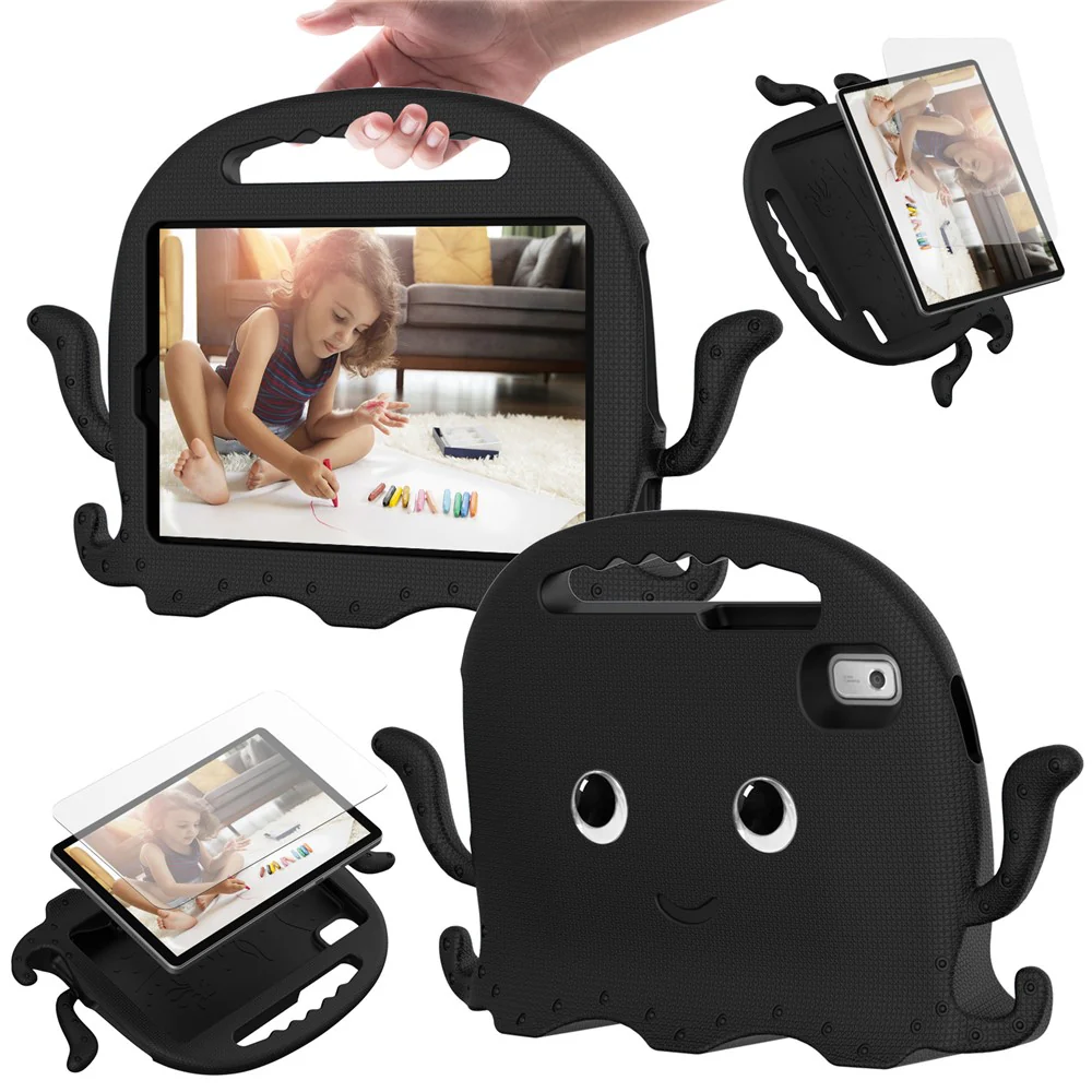 For Lenovo Tab M9 EVA Case Cartoon Octopus Hand Grip Tablet Cover with Shoulder Strap - Black - Image 8