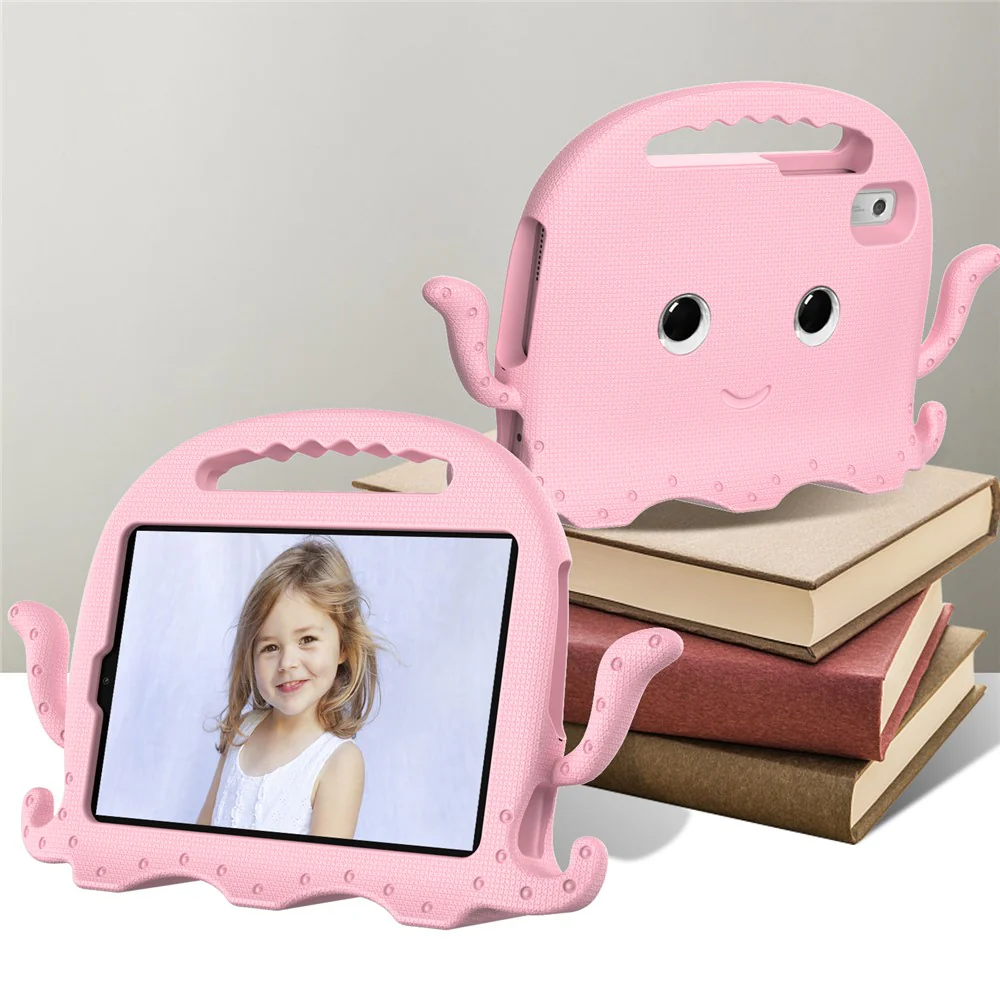 For Lenovo Tab M9 EVA Case Cartoon Octopus Hand Grip Tablet Cover with Shoulder Strap - Pink - Image 4