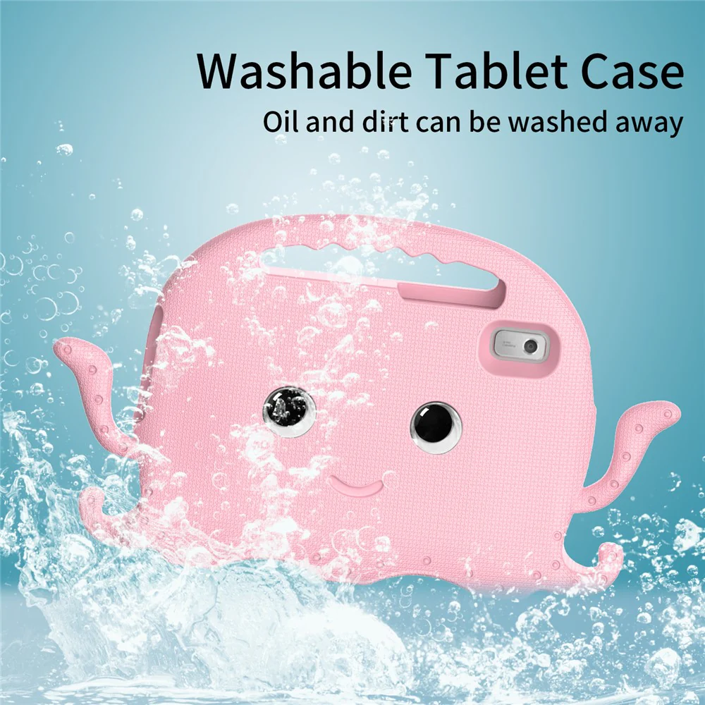 For Lenovo Tab M9 EVA Case Cartoon Octopus Hand Grip Tablet Cover with Shoulder Strap - Pink - Image 5