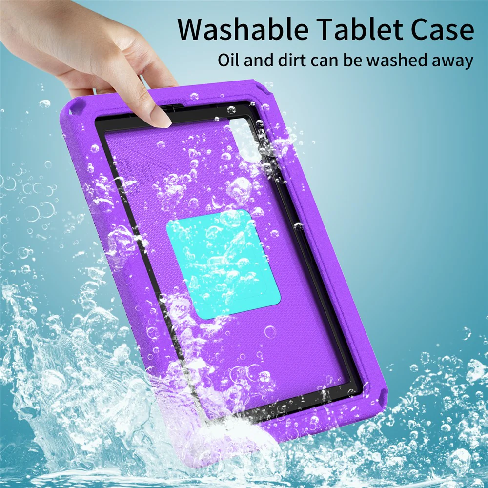 For Lenovo Tab M9 EVA+PC Tablet Protection Case Kickstand Hand Carrying Ring Cover with Shoulder Strap - Purple - Image 5