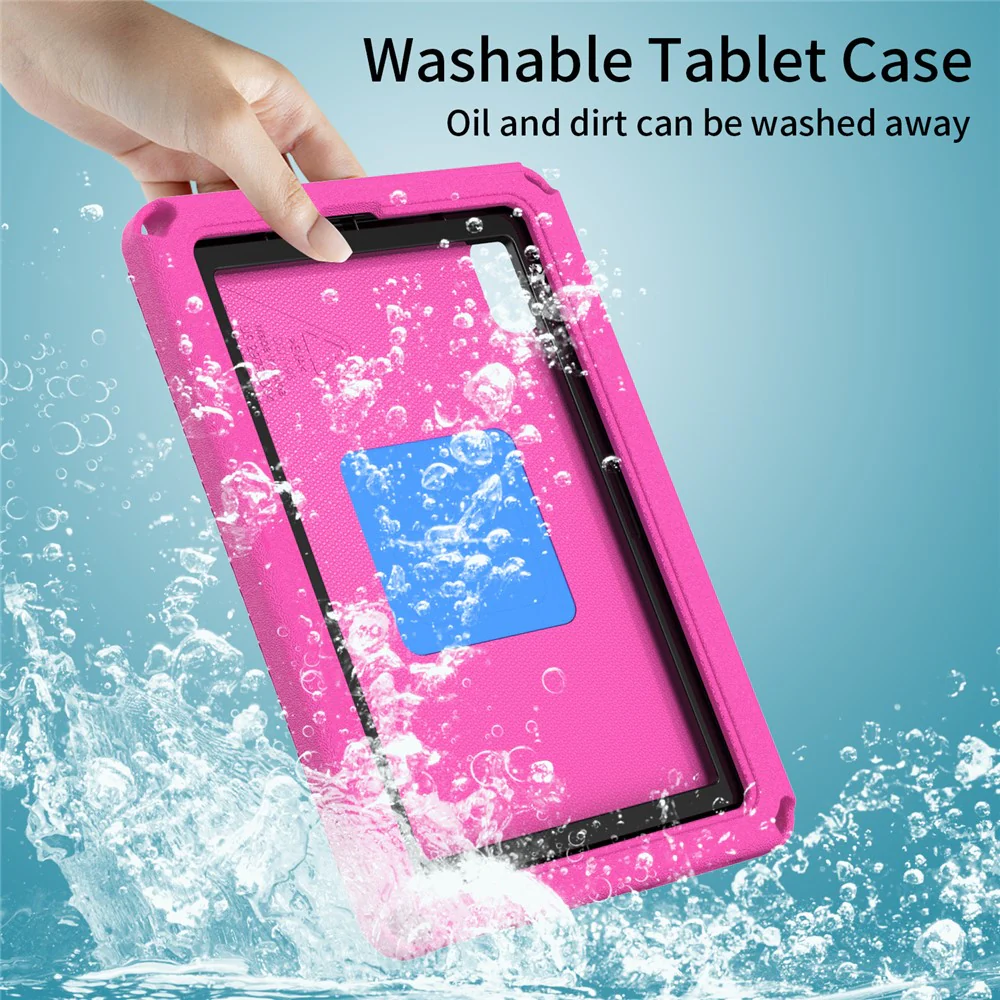 For Lenovo Tab M9 EVA+PC Tablet Protection Case Kickstand Hand Carrying Ring Cover with Shoulder Strap - Rose - Image 5