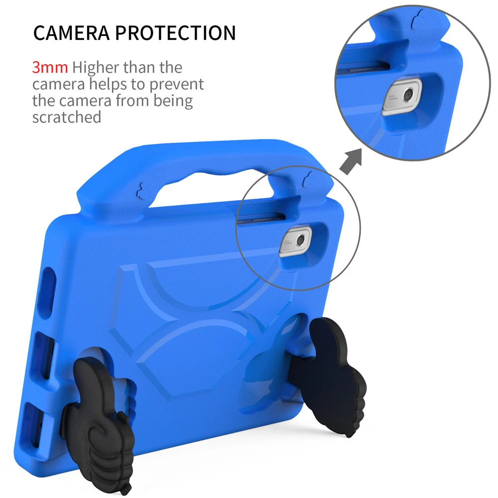 For Lenovo Tab M9 EVA Tablet Case Foldable Thumb Kickstand Anti-drop Cover with Handle Grip - Blue - Image 6