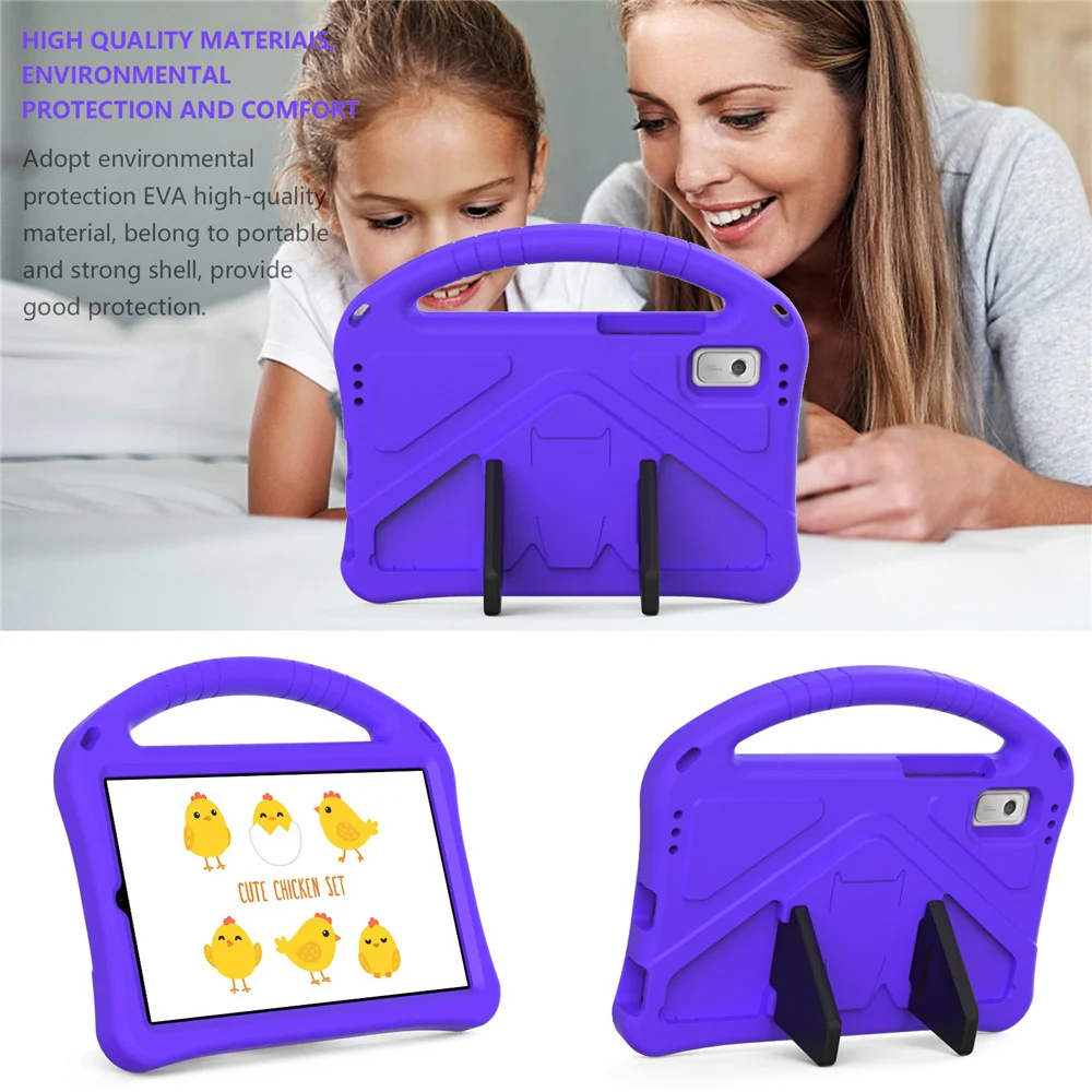 For Lenovo Tab M9 Handle Design Tablet Case Kickstand Shockproof EVA Protective Cover - Purple - Image 4