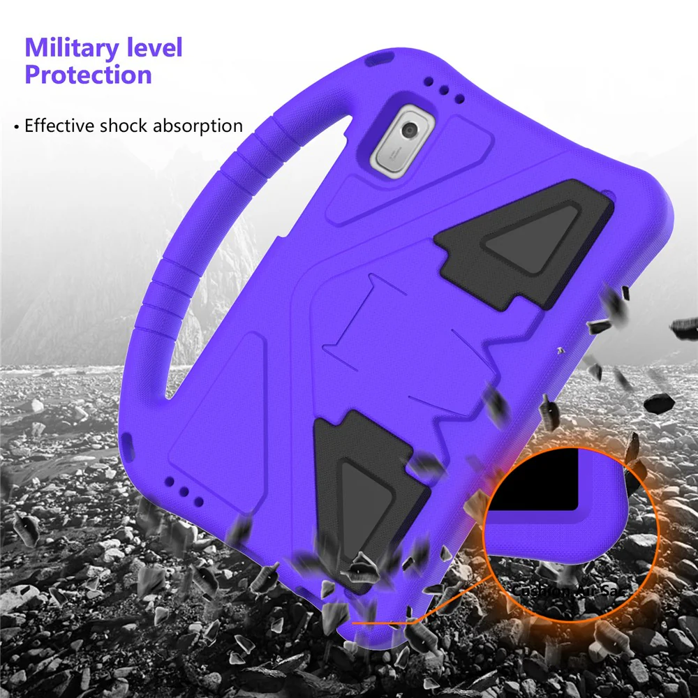 For Lenovo Tab M9 Handle Design Tablet Case Kickstand Shockproof EVA Protective Cover - Purple - Image 6