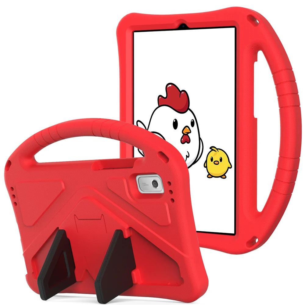 For Lenovo Tab M9 Handle Design Tablet Case Kickstand Shockproof EVA Protective Cover - Red