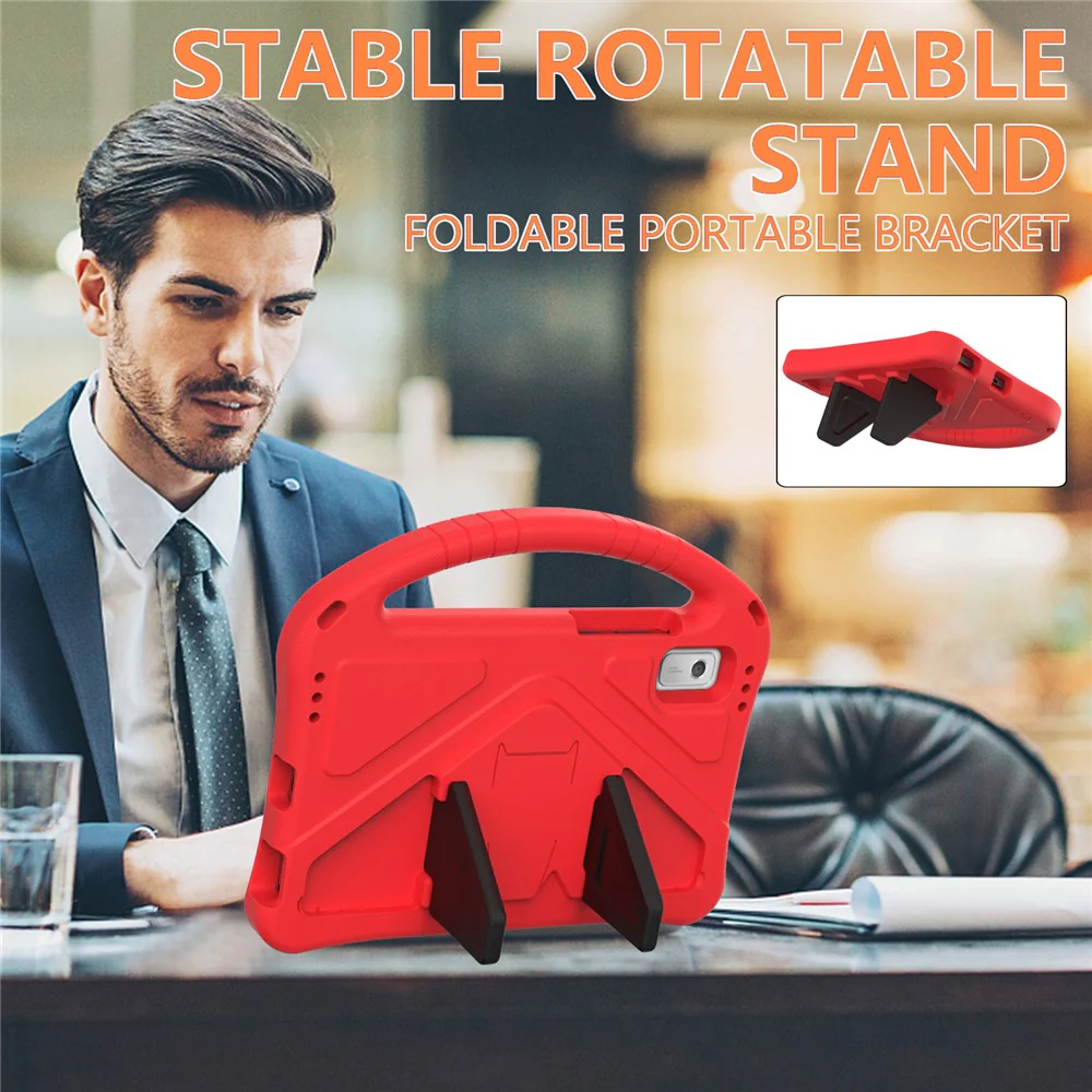 For Lenovo Tab M9 Handle Design Tablet Case Kickstand Shockproof EVA Protective Cover - Red - Image 3
