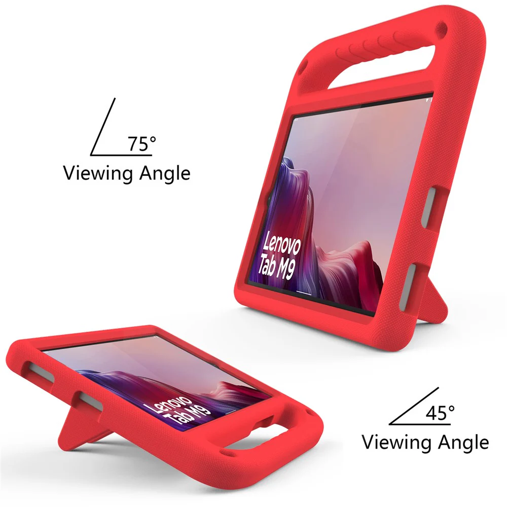 For Lenovo Tab M9 Kickstand Tablet Case Hand Grip EVA Shockproof Cover - Red - Image 2