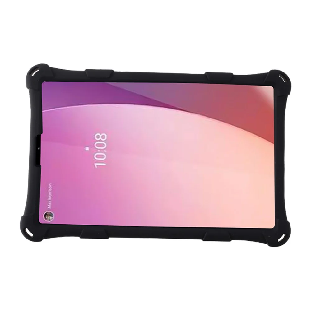 For Lenovo Tab M9 PC + Silicone Shock-Resistant Tablet Case Adjustable Kickstand Cover with Shoulder Strap - Black - Image 5