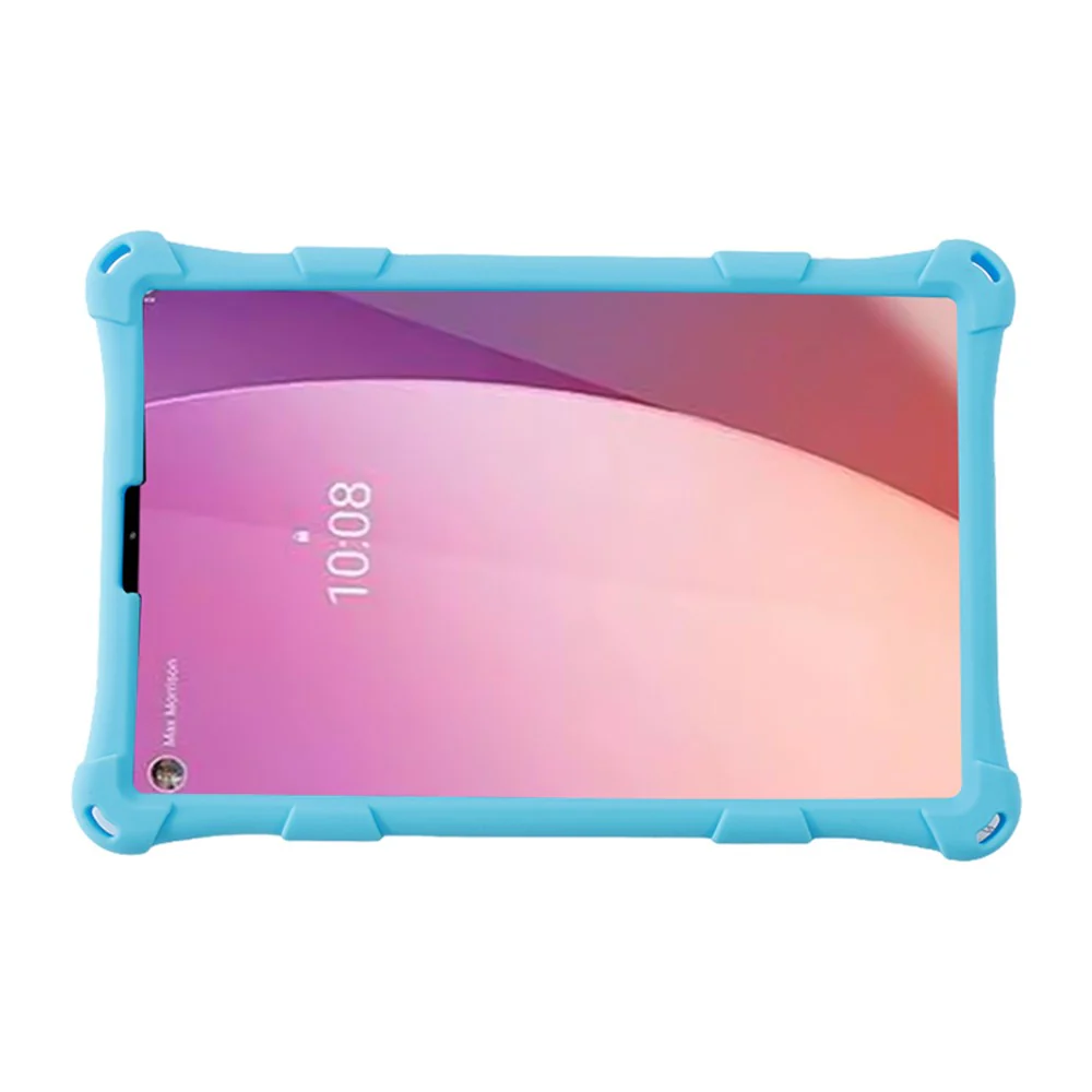 For Lenovo Tab M9 PC + Silicone Shock-Resistant Tablet Case Adjustable Kickstand Cover with Shoulder Strap - Blue - Image 5