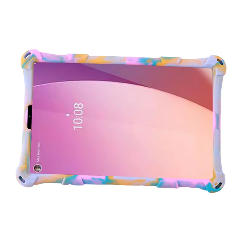 For Lenovo Tab M9 PC + Silicone Shock-Resistant Tablet Case Adjustable Kickstand Cover with Shoulder Strap - Camouflage Rose / Light Purple - Image 5