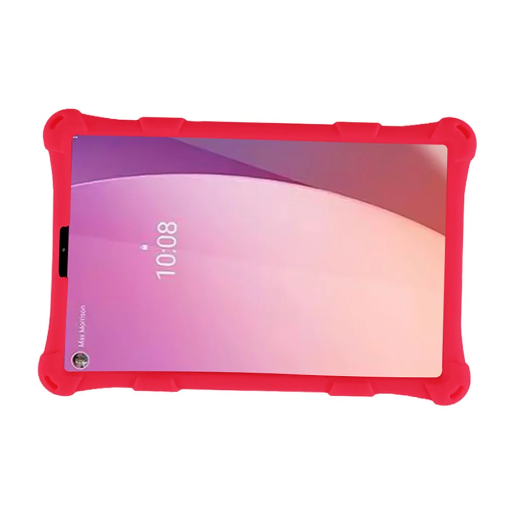 For Lenovo Tab M9 PC + Silicone Shock-Resistant Tablet Case Adjustable Kickstand Cover with Shoulder Strap - Red - Image 5