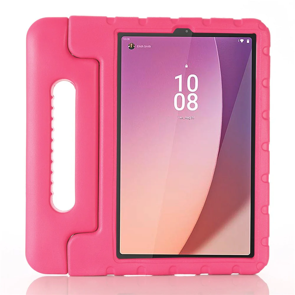 For Lenovo Tab M9 Protective EVA Case Anti-Fall Tablet Cover Shockproof Case with Kickstand Handle - Rose - Image 2