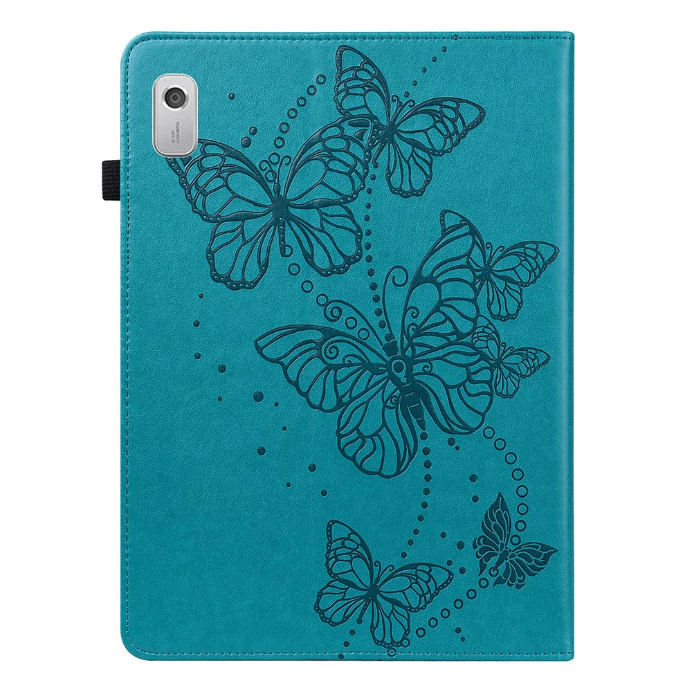For Lenovo Tab M9 PU Leather Butterfly Imprinted Tablet Stand Cover Card Holder Shockproof Case - Blue - Image 3
