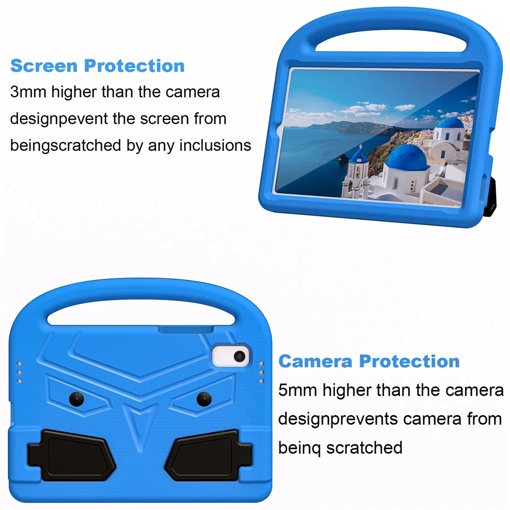For Lenovo Tab M9 Sparrow Style EVA Case Foldable Kickstand Tablet Protective Cover with Portable Handle - Blue - Image 2