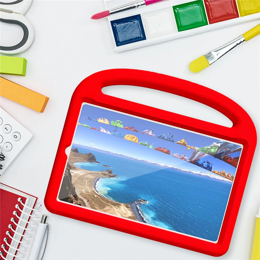 For Lenovo Tab M9 Sparrow Style EVA Case Foldable Kickstand Tablet Protective Cover with Portable Handle - Red - Image 6