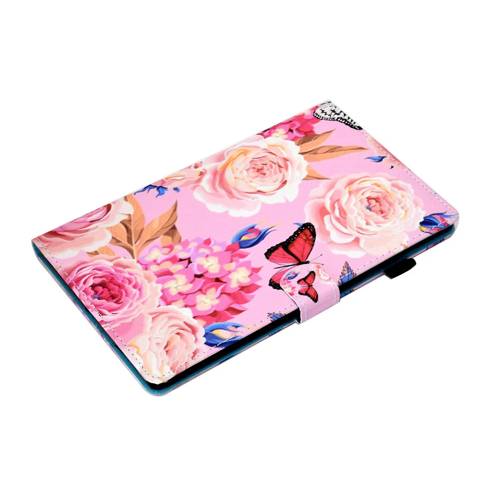 For Lenovo Tab M9 TB-310FU A1 Pattern Printing Folio Cover PU Leather Stand Card Slot Tablet Case - Flower and Butterfly - Image 6