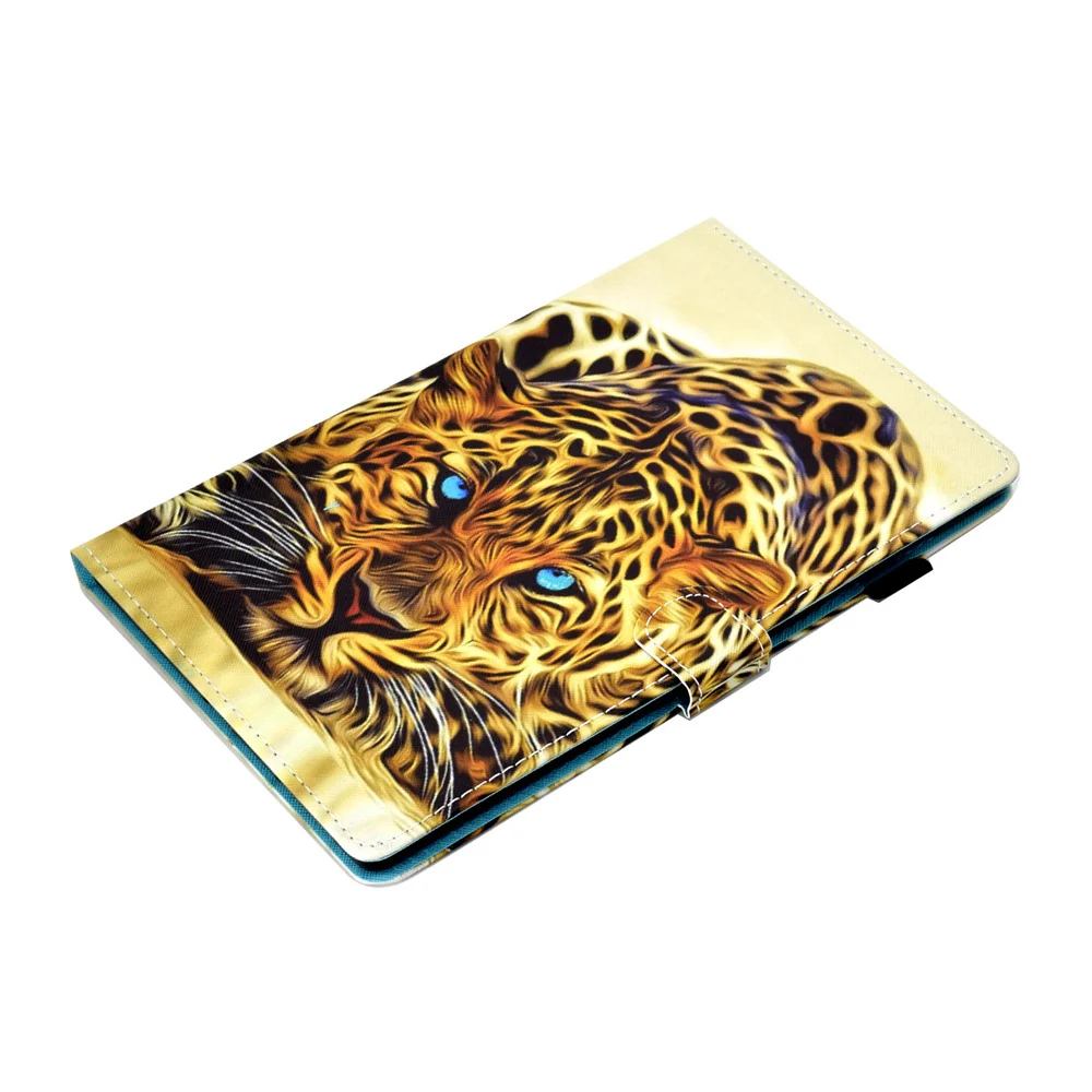 For Lenovo Tab M9 TB-310FU A1 Pattern Printing Folio Cover PU Leather Stand Card Slot Tablet Case - Leopard - Image 6