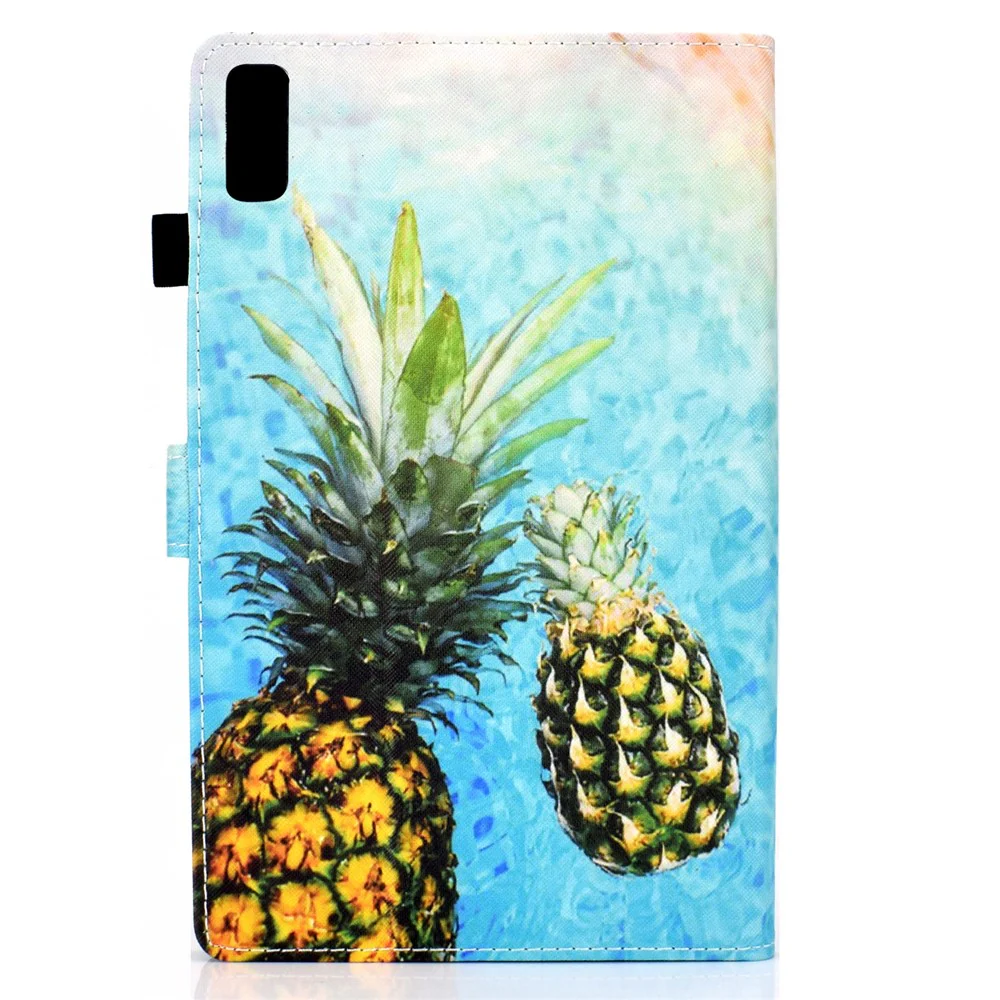 For Lenovo Tab M9 TB-310FU A1 Pattern Printing Folio Cover PU Leather Stand Card Slot Tablet Case - Pineapple - Image 3